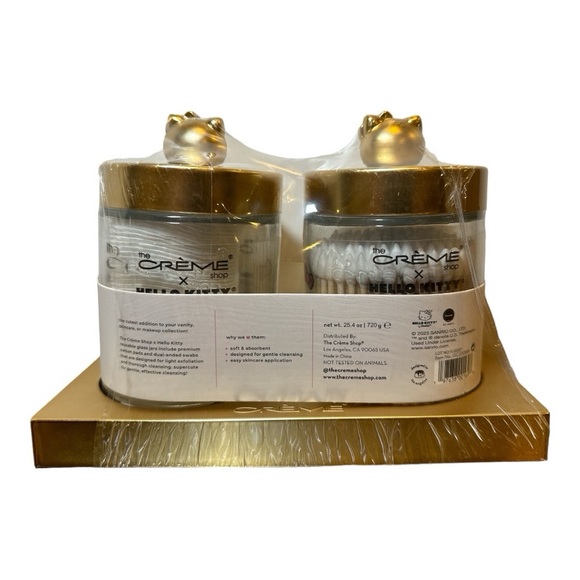 CRÈME X HELLO KITTY Cotton Swabs & Cotton Pads Glass Jar Duo - Picture 2 of 5